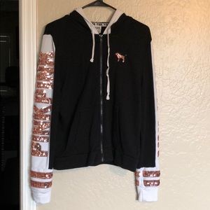PINK Rosegold zip up Large